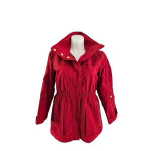Anorak Vintage Raincoat Women Large Red Versatile Sleeves